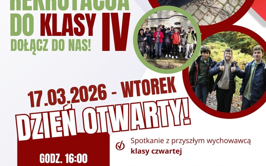 Rekrutacja do klasy IV – Dzień Otwarty